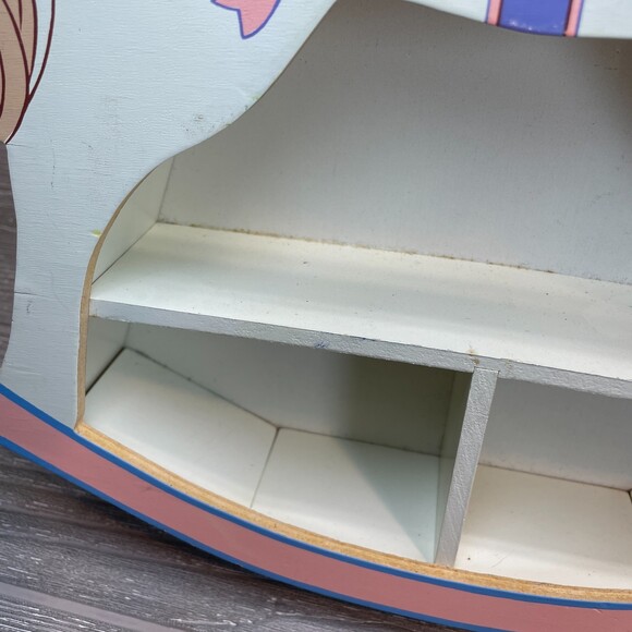 Rocking Horse Wall Hanging Nursery Shelf White Pink Blue by JSNY RARE Vintage - Picture 4 of 10